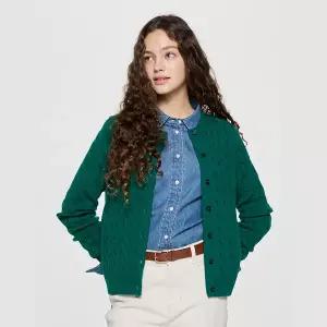 [롯데백화점]헤지스레이디스 캐시미어 블렌디드 케이블 가디건 HSSW5DC84