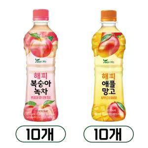 연호음료 해피 복숭아녹차 10개 + 해피 애플망고 10개