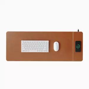 엑토 15W 고속 무선 충전 가죽 키보드 데스크 책상 매트 장패드 MP-66