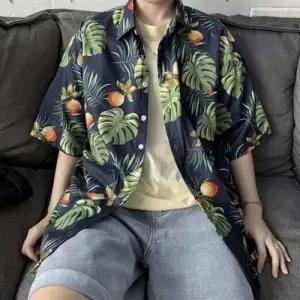 여름 하와이안 꽃무늬 야자수 셔츠 DK 0336