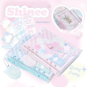 Rosyposy 소프트 세트 샤이니 봉투 껌 핸드 계정 풀 컬러 변형 스타 노트북 일기장