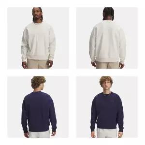 [언더아머](대전신세계)6003942 아이보리 네이비 2컬러 남성 UA 아이콘 레브 테리 크루 기모 맨투맨 ...