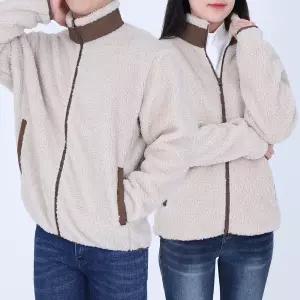 가을 겨울 양털 뽀글이 후리스 집업 자켓 플리스 보온 커플 빅사이즈 양모 바람막이 경량 방풍 점퍼 폴라폴리스