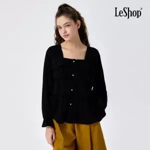 [롯데백화점]르샵 스퀘어넥 골드 버튼 데이트룩 블라우스 BP9BL033A