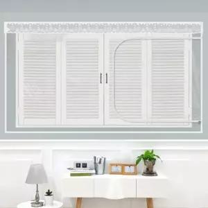 다샵 벨크로 화이트 방풍비닐 바람막이-EVA 창문형 지퍼식 150x150cm