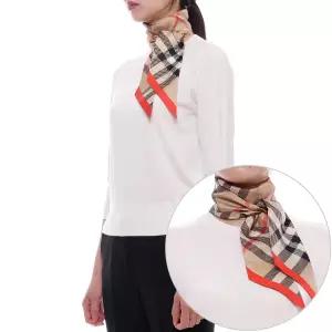 [롯데백화점]버버리 25FW 여성 체크 스키니 실크 스카프 8088136 SAND 25F