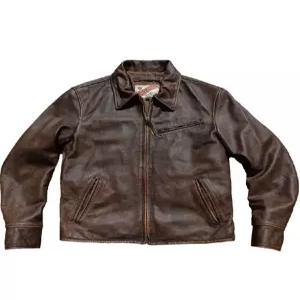 송아지 가죽자켓 라이딩 숏재킷 오토바이 빈티지 워싱 브라운