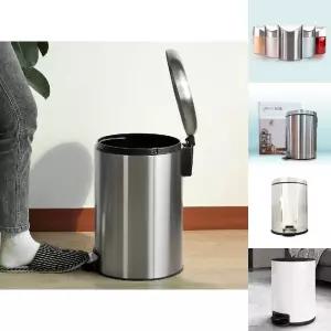 무소음 스텐 페달 휴지통 쓰레기통 12L 20L/학교/어린이집/유치원/돌봄/늘봄/교실/방과후/교무실/사무실