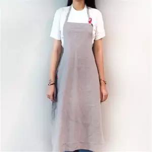 주방용 린넨 앞치마 데일리 코튼 린넨 앞치마 어린이집 교사용 원피스