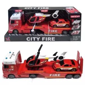 데코앤 사운드 자이언트 소방 트레일러 미니카 작동