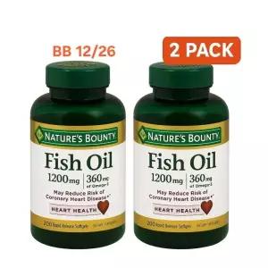 네이처스 바운티 피쉬 오일 400 속방성 소프트젤 1200mg 360mg 오메가3 2팩