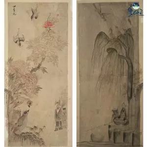 고사화조도 2폭 1 민화 도안 본그림 민화그리기 본 공모전 취미 원데이클래스 컬러링 수업자료 민화본