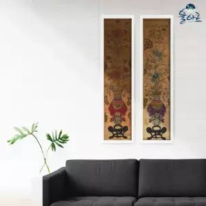 기명화조도 2폭 병풍 2 민화 도안 본그림 민화그리기 공모전 취미 원데이클래스 컬러링