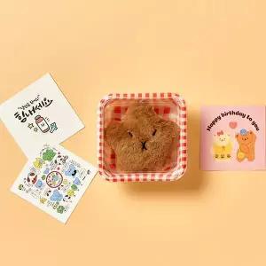 브라운별 인형 카피바라 키링+카드+체크박스