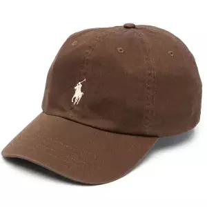 폴로 랄프로렌 포니 로고 엠브로이더 코튼 베이스볼 캡 브라운 710667709058