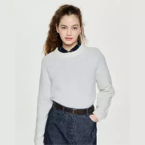 [롯데백화점]헤지스레이디스 베이비알파카 블렌디드 홀가먼트 라운드넥 풀오버 HSSW5D020