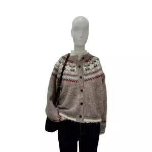 [롯데백화점]SOUP 노르딕 패턴 하이넥 가디건 SBAGD36