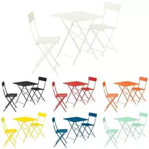 [이케아] SUNDSO 순쇠 사각 야외테이블+접이식의자 2개 세트/야외테이블세트/2인용테이블세트