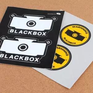 스티커안내판 2매입 블랙박스 작동 표시 차량 보안 촬영 중 경고 부착 라벨