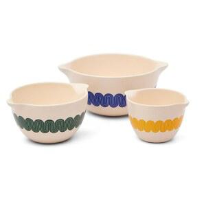 그레이트 존스 교반 크레이지 3피스 스태커블 세라믹 믹싱 볼 세트 (6.8인치, 9.1인치, 12인치) | 식기세척기, 냉동실 및 전자레인지 안전 베이킹, 서빙 믹싱에 완벽 간편한 보관을 위한 네스팅블 (클래식)