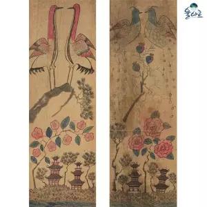 초현실 화조도 2폭 민화 도안 민화그리기 본그림 공모전 취미 원데이클래스 컬러링 수업자료