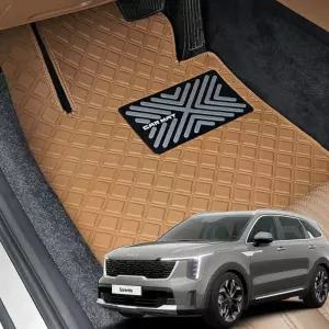 차바라기 쏘렌토 MQ4 페이스리프트 스퀘어 바닥매트 가죽 카매트 발판 5인승 6인승 7인승 용품