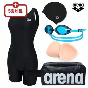 아레나 여자 실내수영복 반신 3부 5종 4종 세트 A5FL1PL31 수경 수모 가방 브라컵
