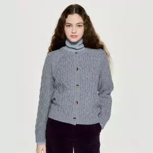 [롯데백화점]헤지스레이디스 베이비알파카 블렌디드 아란 케이블 가디건 HSSW5D002