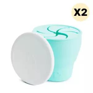 스엔코샵 유아 실리콘 폴딩 스낵컵 이유식용품 민트2p