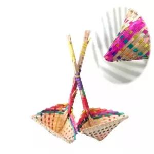 개업 선물 복 들어오는 전통 색동 복조리개 2개입 (WE42E6C)