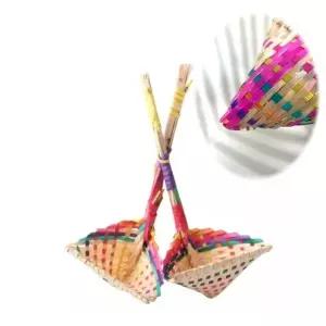 개업 선물 복 들어오는 전통 색동 복조리개 2개입 (WE42E6C)