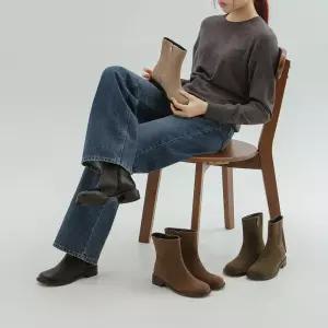 SOVO 버튼 라운드토 단화 숏부츠 3cm