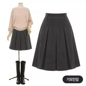 [페이지플린] 기모플리츠미디스커트_P5DSK018C