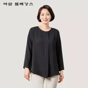 마담엘레강스 프론트 핀턱 오버핏 블라우스 K241BL23_블랙 954241