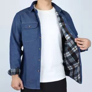 남자청남방 겨울 기모 캐주얼 데님 셔츠 빅사이즈