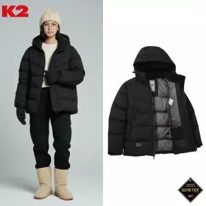 [백화점 출고] K2 패딩 여성 마조람 다운 블랙 고어텍스 안감형 후드 미들 헤비 숏 점퍼 자켓