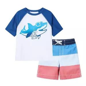 [갭키즈]조카선물 [토들러 남아3-5세] 샤크 래쉬가드 상의 & 스윔쇼츠 세트 5221261001051