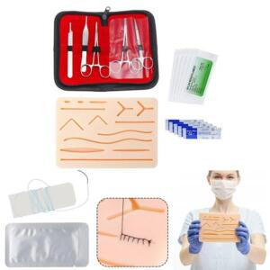 1세트 실리콘 피부 패드 봉합 훈련 키트 외과 의사 의료 실습 외상성 실습