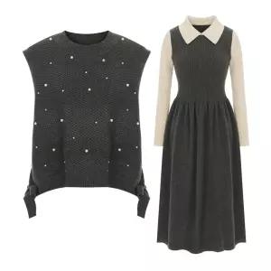 [샐리] 진주베스트카라니트원피스세트_I5D-CSE020