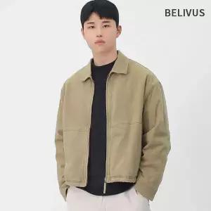 빌리버스 남성 데일리 간절기 미니멀 누빔 블루종 세미오버핏 면 자켓 BYHT015