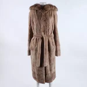 [구구스]중고명품 콜롬보 세이블 후드 밍크 코트 55-66 (NO 10303874)