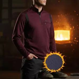 국내생산 겨울 기모 집업 티셔츠 남성 등산티 남자 작업복 상의