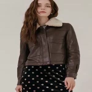 [막스까르띠지오][양가죽] 어태치드 퍼 카라 레더 자켓