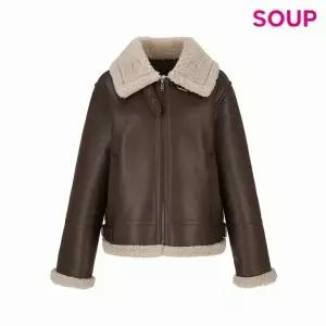 [숲]SOUP 시어링 스타일 페이크 레더 무스탕_S SBBMU81