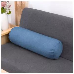 홈스테이 면마 원통 쿠션(15x60cm) (블루)