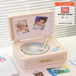 왓플러스 C300 턴테이블 CD플레이어 무선블루투스 미니 워트플라스 화이트 Whatplus