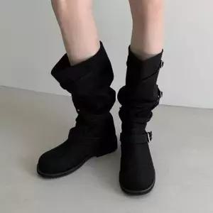 가을 미들힐 워커 겨울 롱부츠 부티 롱구두 발목 힐