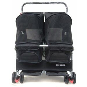 샤크팡 쌍둥이 유모차 2마리 마리 웨건 개유모차 애견 블랙 트윈