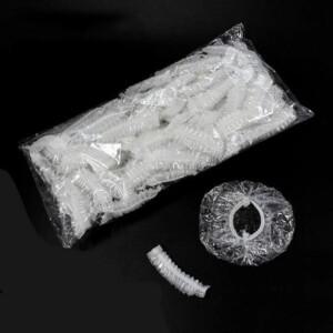 호환 100Pcs 일회용 머리 염색 귀마개 방수 커버 베이킹 오일 워시 목욕 이발사 미용 청소 액세서리