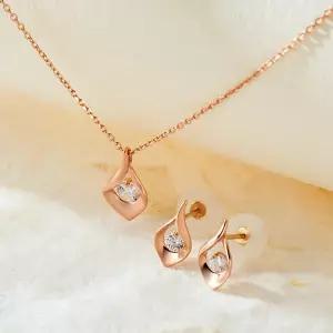 [비앤비골드] 18K 샤인 물방울 드롭 큐빅 주얼리세트 MNC40758